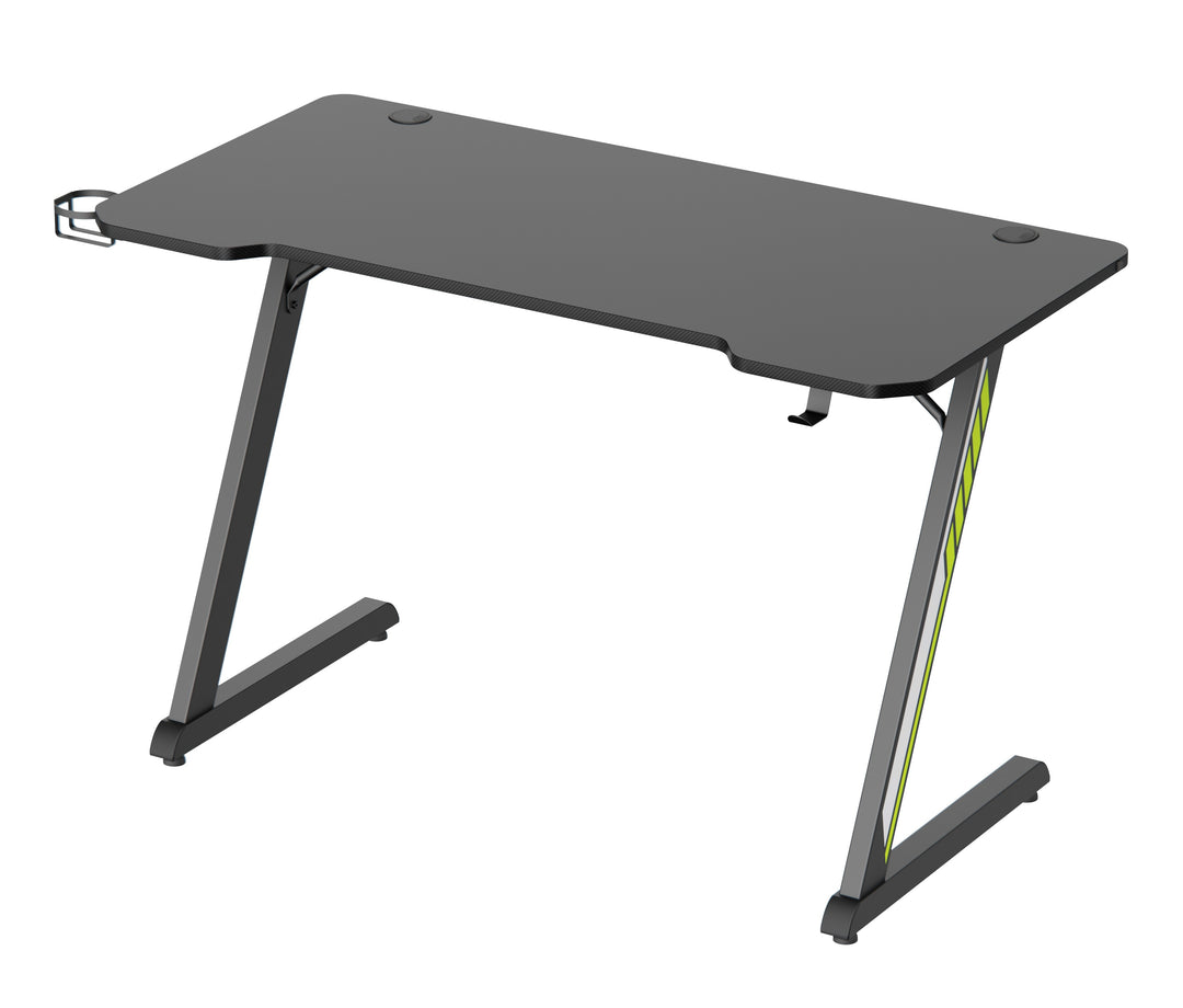 TRICK TRON DESK gejmerski sto, prednji kosi prikaz crnog stola