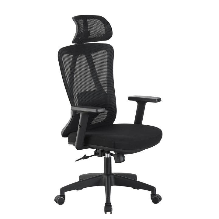 TRICK ERGOTRON 3 crna ergonomska stolica, prednji ugao